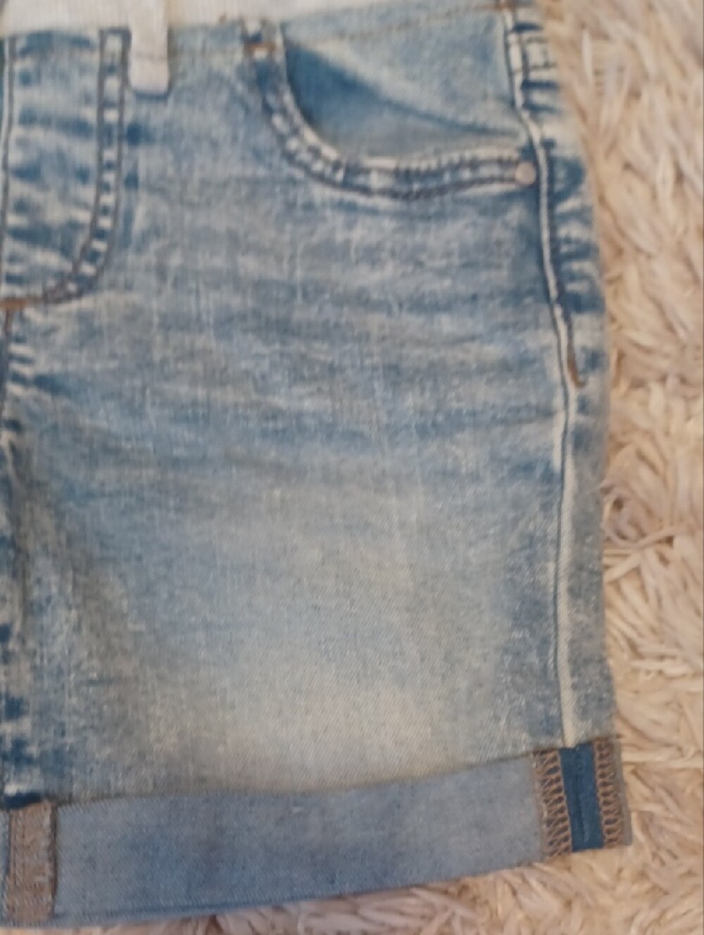 wonder nation Light Blue Denim-Look Pull-On Shorts - Picture 3 of 5